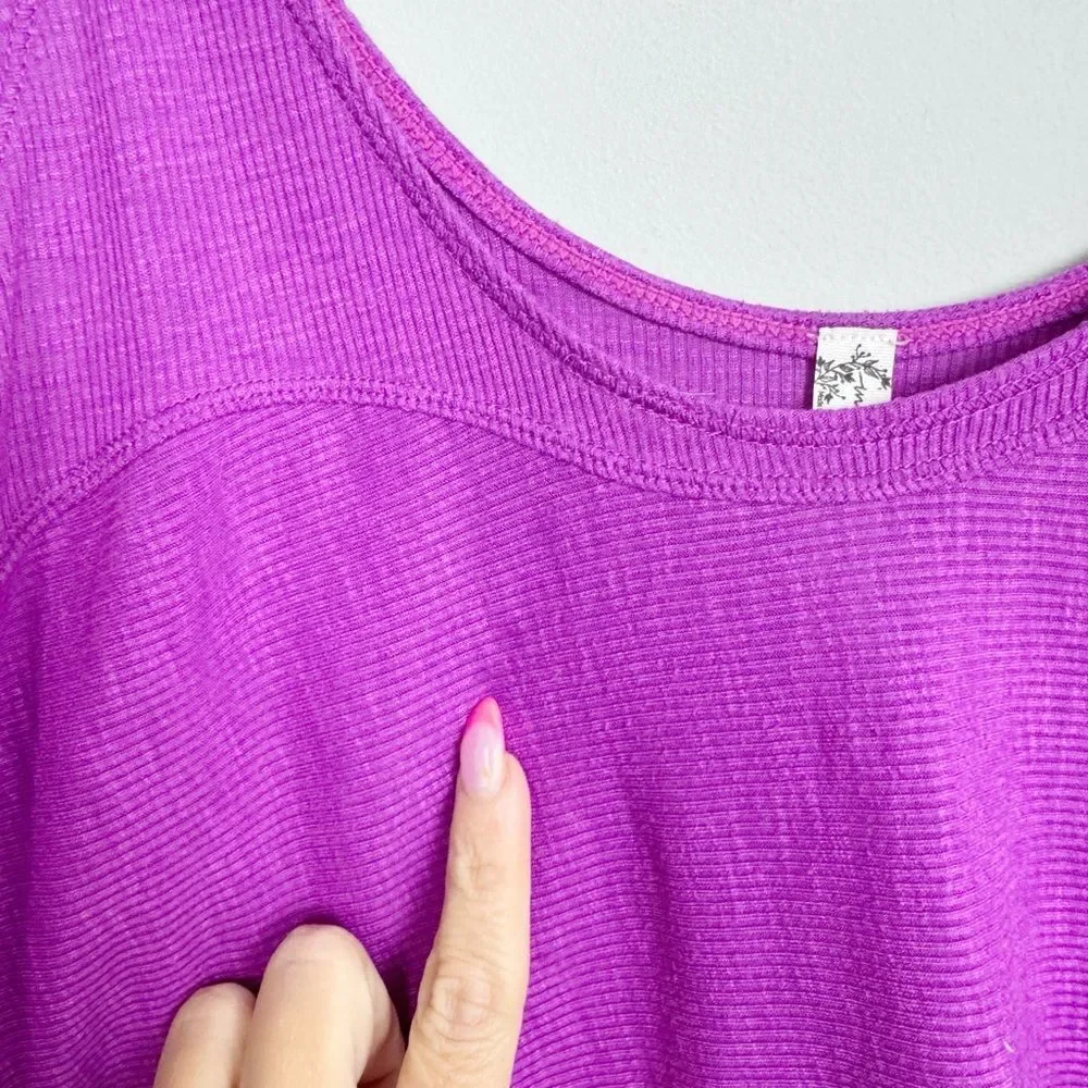 FREE PEOPLE | INTIMATELY Purple Textured Side Slit Tank Top Women’s Size Medium